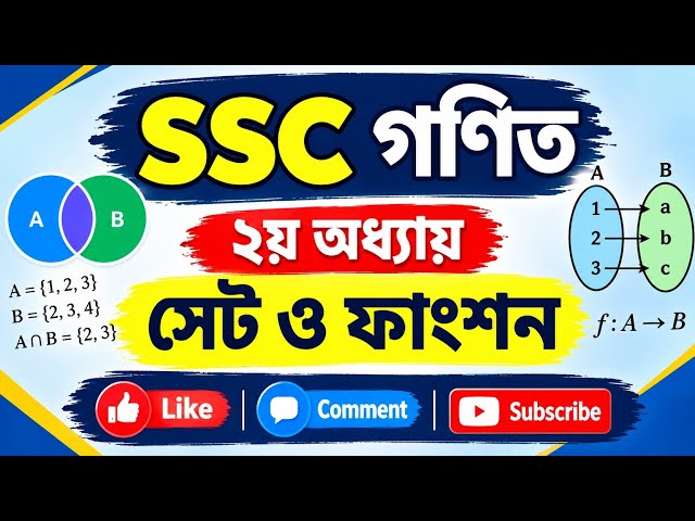 SSC, MATH, Set  and Function,  গণিত,  সেট ও ফাংশন,  সসীম সেট, অসীম সেট, ফাঁকা সেট,উপসেট