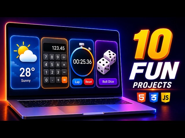 10 Fun HTML CSS JavaScript projects (HTML5, CSS3, vanilla JavaScript)