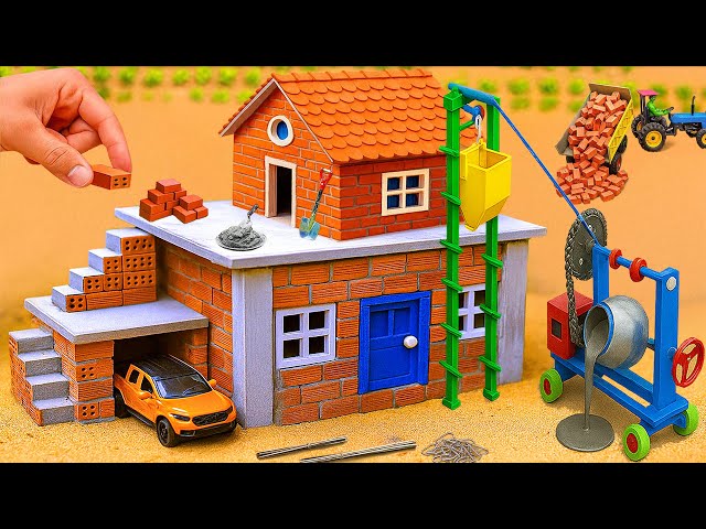 DIY Construction Science Project - Building a Modern 2-Story Fireproof House With Bricks and Cement