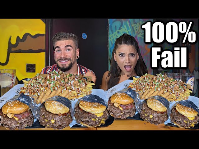 "YOU WILL FAIL" UNBEATEN SMASH BURGER CHALLENGE | "Chuck Noris" Cheeseburger Challenge In Wales UK