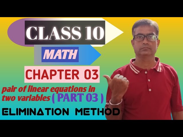 Class 10 math chapter 3 || pair of linear equations in two variables ||
