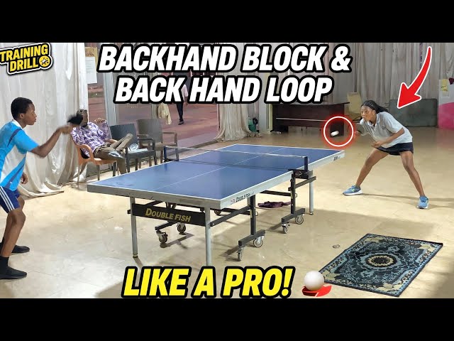 [Table tennis for women] How To Do Backhand Block/Loop Like A Pro! | Table Tennis Training Drill