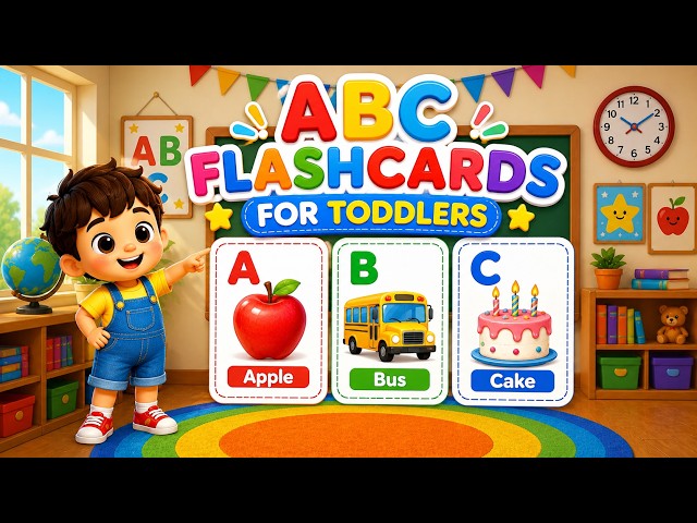 ABC Flashcards for Toddlers | Alphabet Words A to Z | Learn Letters and Sounds