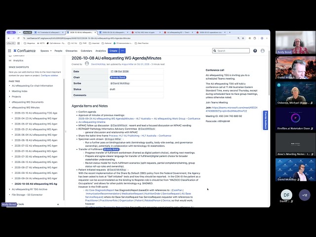 HL7 AU eRequesting WG Meeting 8 October 2026