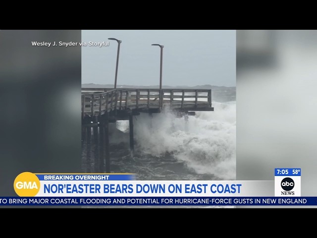 Nor'easter bears down on East Coast
