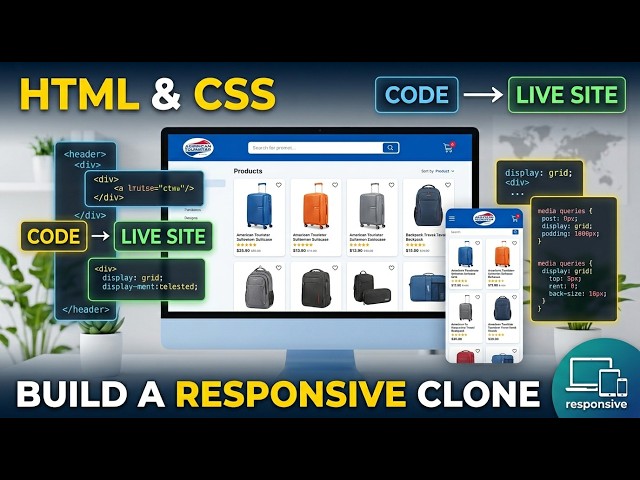 Clone Of American Tourister | Using HTML & CSS | Responsive