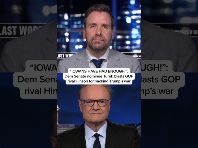 'IOWANS HAVE HAD ENOUGH!': Dem Senate nominee Turek blasts GOP rival Hinson for backing Trump's war