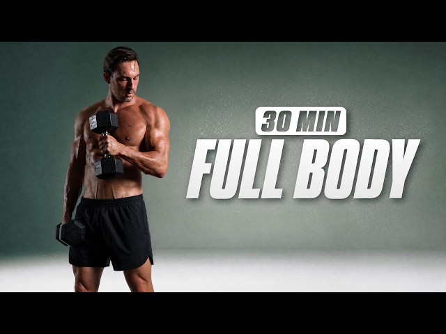 30 Min Full Body Workout With Dumbbells at Home - Muscle Building