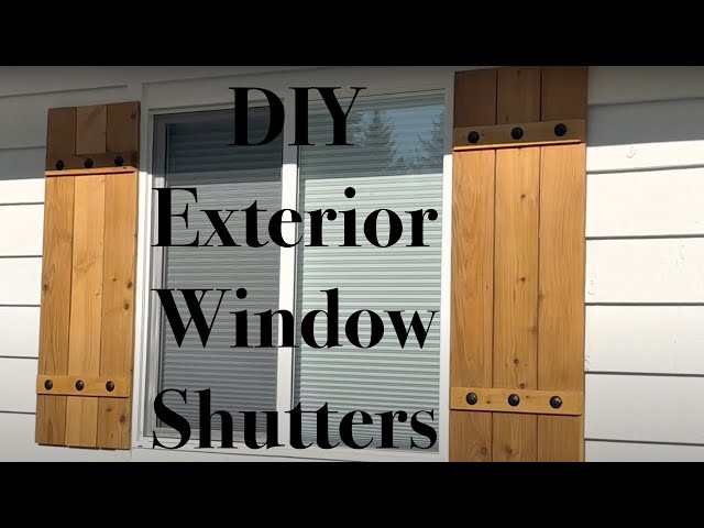 DIY Exterior Home Window Shutters Made Inexpensively With Metal Accents [DIY Window Shutters]