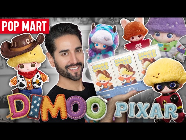 POP MART DIMOO X PIXAR - 🎈🚀Plush Pendant & POP BEAN Full Set Unboxing! 💜
