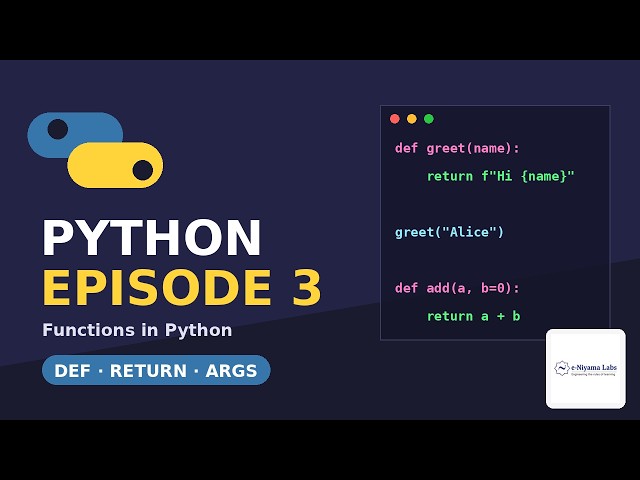 Python Functions Explained — Episode 3 (def, Arguments, Lambda & Recursion)