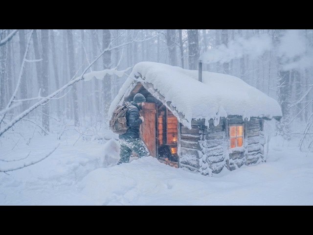 Surviving The Worst SNOWSTORM in History in Log Cabin | Extreme Winter Survival