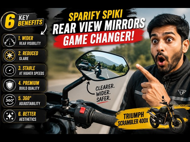 Triumph Scrambler 400X Mirror Upgrade | Sparify SPIKI Rear View Mirrors Installation & Review