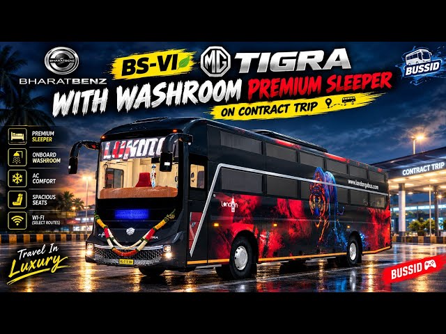 [🚍🔥 BharatBenz BS-VI MG TIGRA With Washroom Premium Sleeper On Contract Trip😍⚡ | BUSSID