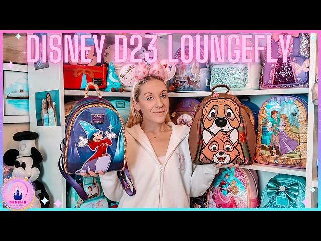 Disney D23 Expo 2026 Loungefly Mini Backpacks Haul Vlog Sorcerer Mickey Mouse Fox & The Hound Bags