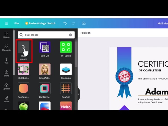 Canva Mail Merge