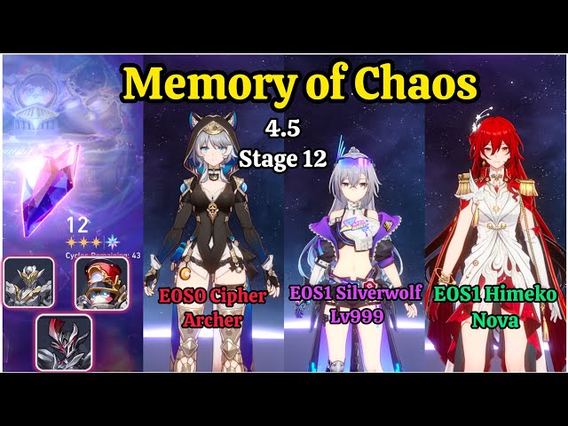 E0S0 Cipher x Archer, E0S1 Silverwolf & E0S1 Himeko Memory of Chaos Starward Mode / HSR