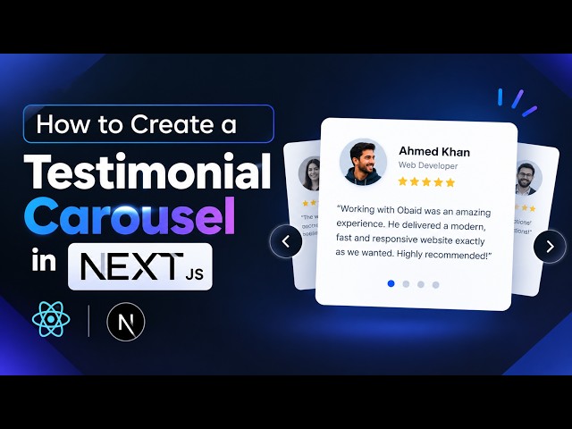 How to Create a Responsive Testimonial Carousel in Next JS — Step-by-Step Tutorial | Obaid Official