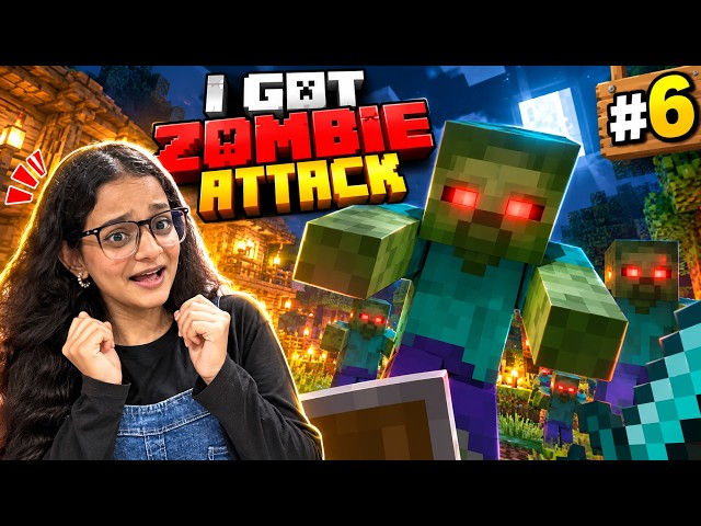 I GOT ATTACKED BY ZOMBIES! 😱🧟 | First Time Playing Minecraft #6