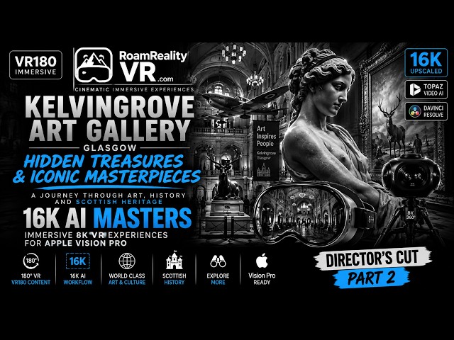 🍿16K VR 180 Glasgow Art Gallery Kelvingrove Museum Part 2 Apple Vision Pro Roam Reality VR 🎬800Mbps