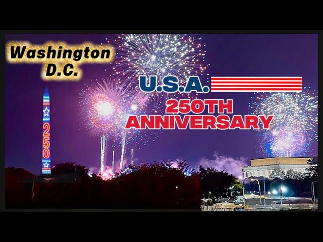 US 250th Anniversary Washington D.C #250thanniversary #fireworks #monument  #usa #freedom 