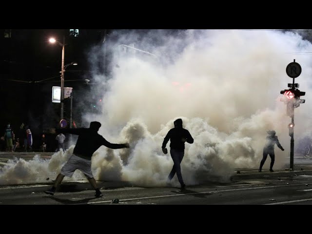 Thousands protest in Belgrade as Serbia reimposes Covid-19 curfew