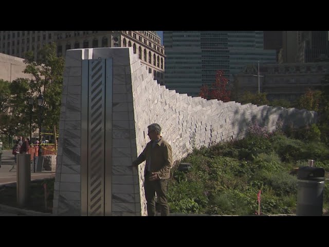 New flood barrier blends into Lower Manhattan's waterfront