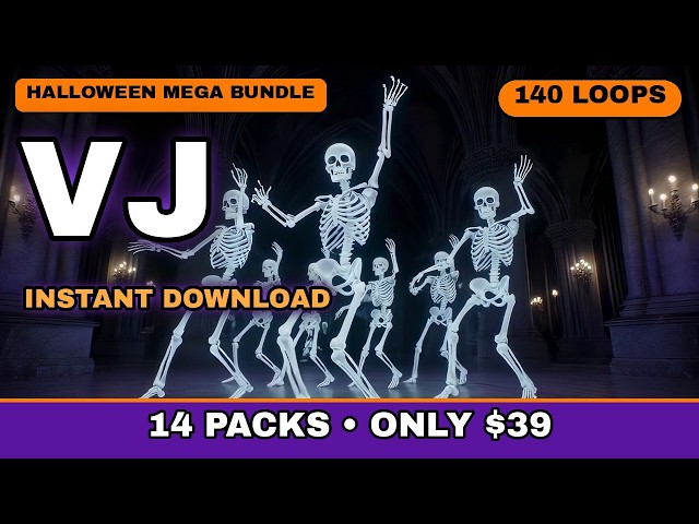 Halloween VJ Loops Pack | 4K/1080p Visuals for DJs, Projection & LED Walls (14 Packs)