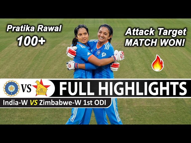 Ind W Vs Zim W 1st ODI Match Full Highlights 2026 | India Vs Zimbabwe