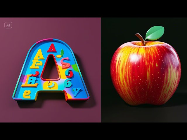 A for Apple | Phonics Song with Two Words | ABC Learning for Kids