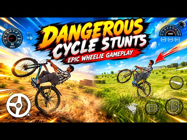DANGEROUS CYCLE STUNTS 😱 | Epic Wheelie Gameplay 🚴‍♂️🔥 | Extreme Bicycle Stunts