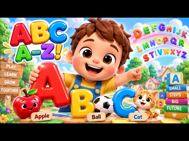 ABC Song A to Z 🔤 | Learn Alphabet with Words & Animals | ABC Learning Song for Kids | Zuzu Rhymes