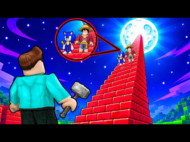 BUILDING STAIRS TILL MOON IN ROBLOX !!