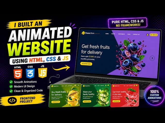 🔥 I Built an Amazing Animated Website Using HTML, CSS & JavaScript! 🚀