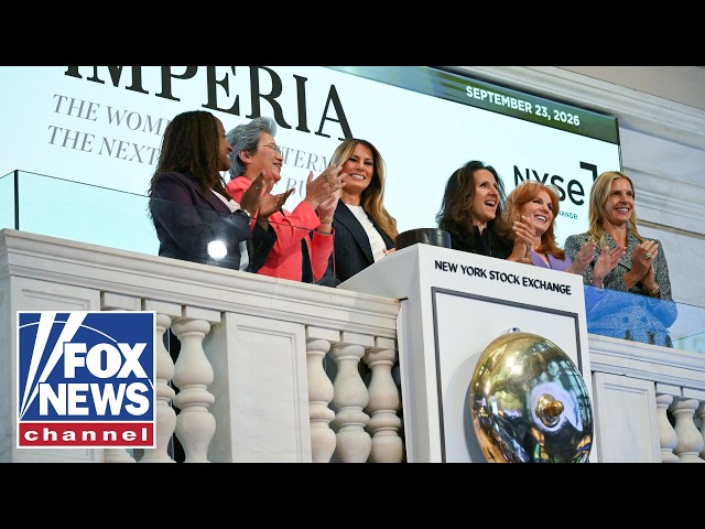 Melania Trump rings the opening bell at the New York Stock Exchange