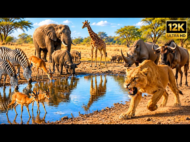 WONDERS OF TANZANIA 12K HDR | THE WILDEST BEAUTY OF AFRICA WITH MEDITATION MUSIC #SAFARI