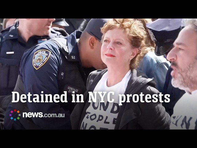 Actor Susan Sarandon detained while protesting near UN headquarters in NYC