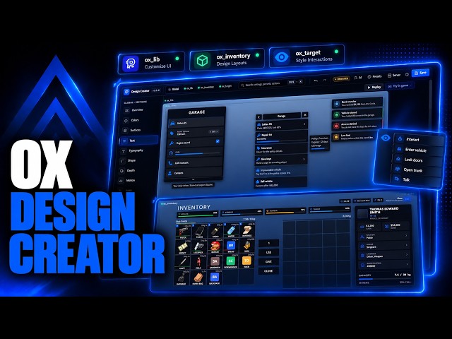 FiveM OX Designer Creator Script 🎨 Ox Inventory + Ox Lib + Ox Target, +320 presets, AI (ESX/QB/QBox)