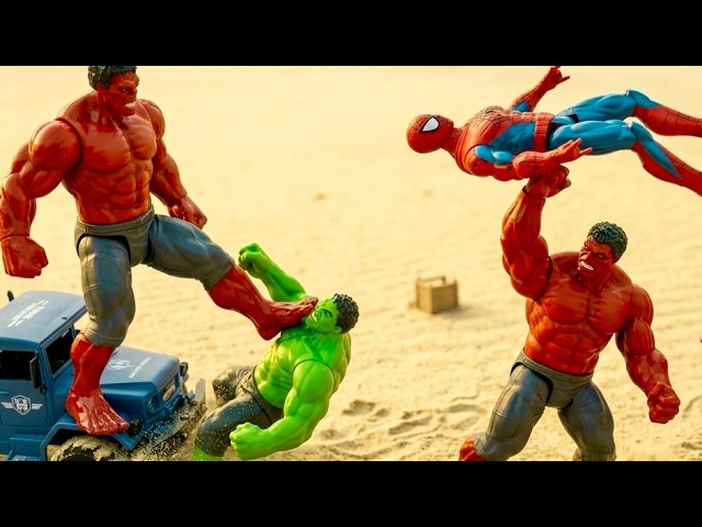 Aaj Dono Red Hulk Ne Spiderman Aur Hulk Ko Dhool Chata Di ! Hulk vs Red Hulk ! Gadi Wala Cartoon 🚗💥
