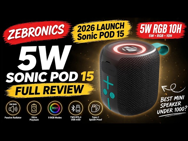 Zebronics Sonic POD 15 Review 🔥 5W + 10H Battery + 9 RGB Modes | Worth Buying?