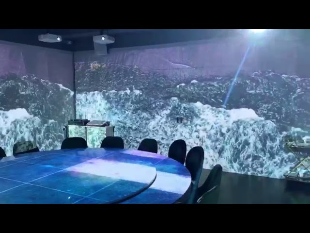 360 degree Panoramic Projection Display, Projector Mapping, Blending and Cropping