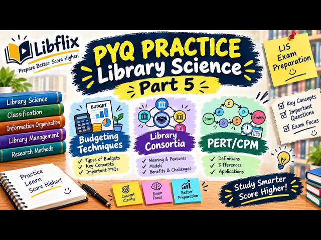 Library Science PYQ Practice | Budgeting, Consortia & PERT/CPM | Part 5