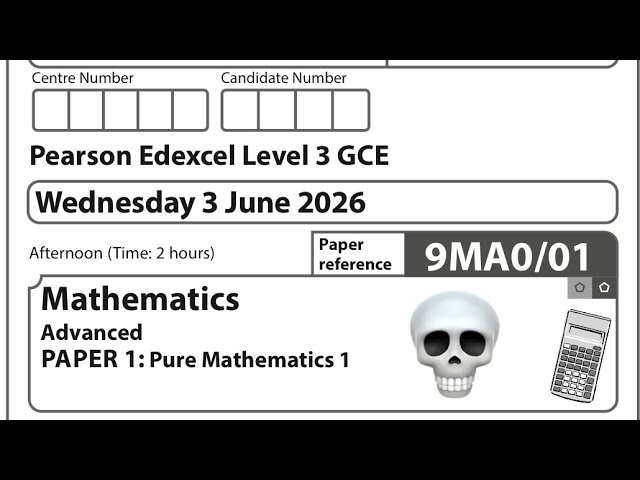A Level Maths Edexcel June 2026 Paper 1 Exam Walkthrough | HARDEST PAPER EVER!