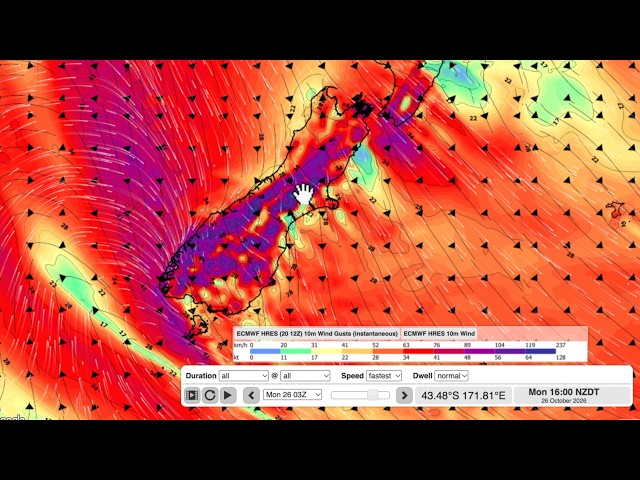 NZ: Long Weekend update, Labour Day severe weather risks