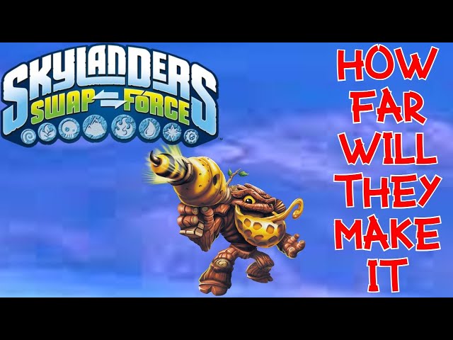 How far can Bumble Blast make it in Skylanders Swap Force?