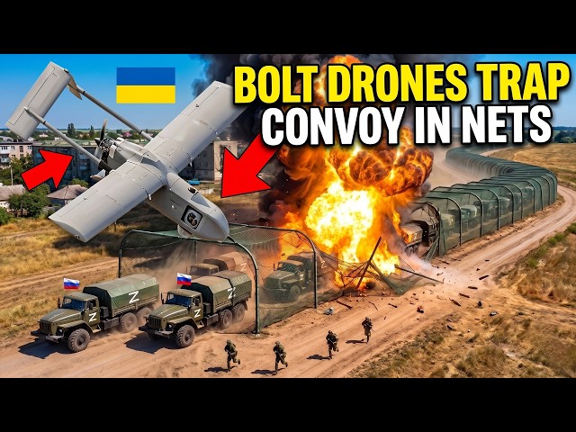 Bolt Drones TRAPPED 26 Russian Trucks Inside a Net Tunnel — Then DESTROYED 130 Tons of Shells