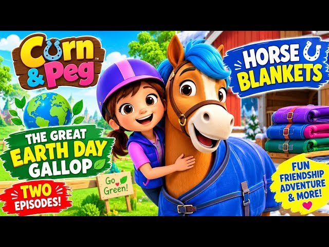 Corn & Peg: Earth Day Gallop + Horse Blankets 🐴🌎 | Kids Cartoon