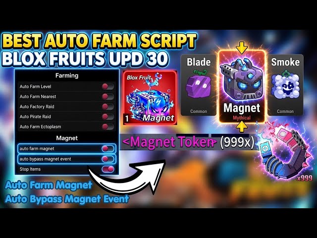 *BEST* Blox Fruits Script - NO KEY | Auto Farm Level, Auto Farm Magnet, Auto Server Hop, Undetected 