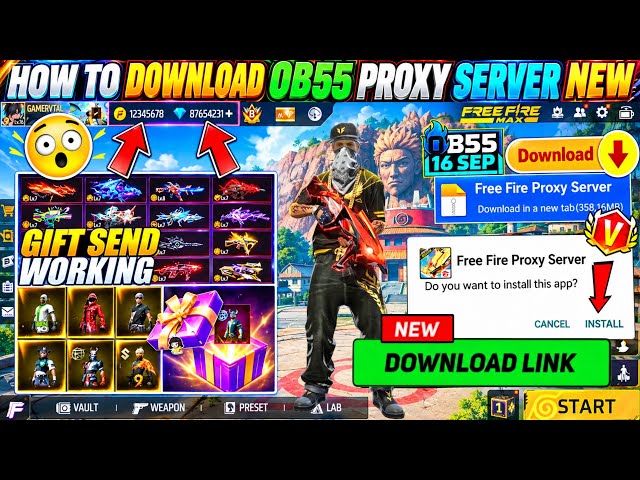 HOW TO DOWNLOAD PROXY SERVER IN FREE FIRE, HOW TO USE PROXY SERVER IN FREE FIRE, VIP PROXY SERVER