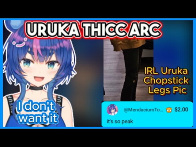 Uruka Shares How Her Thighs Are Slowly Getting Thicker & Shows Chat an IRL Pic of Her Chopstick Legs